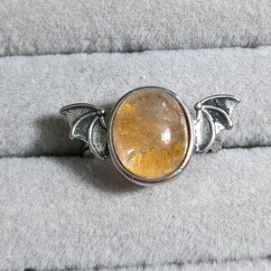 Silver Winged Citrine Ring